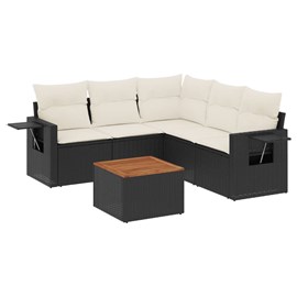 Maison exclusive - salon de jardin 6 pcs avec coussins noir résine tressée