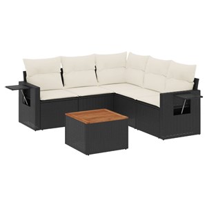 Maison exclusive - salon de jardin 6 pcs avec coussins noir résine tressée