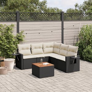 Maison exclusive - salon de jardin 6 pcs avec coussins noir résine tressée