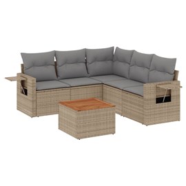 Maison exclusive - salon de jardin avec coussins 6 pcs beige résine tressée