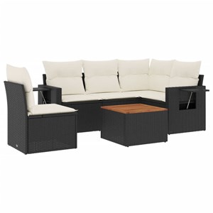 Maison exclusive - salon de jardin 6 pcs avec coussins noir résine tressée