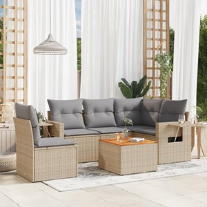 Maison exclusive - salon de jardin avec coussins 6 pcs beige résine tressée