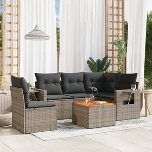 Maison exclusive - salon de jardin 6 pcs avec coussins gris résine tressée