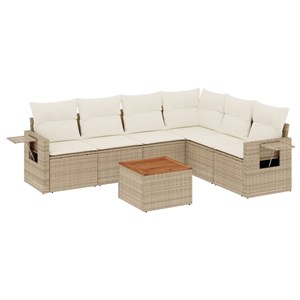 Maison exclusive - salon de jardin avec coussins 7 pcs beige résine tressée