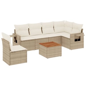 Maison exclusive - salon de jardin avec coussins 7 pcs beige résine tressée