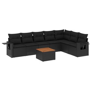 Maison exclusive - salon de jardin 8 pcs avec coussins noir résine tressée