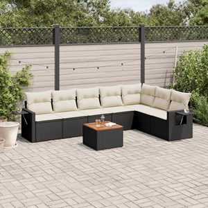Maison exclusive - salon de jardin 8 pcs avec coussins noir résine tressée
