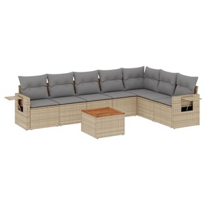 Maison exclusive - salon de jardin avec coussins 8 pcs beige résine tressée