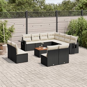 Maison exclusive - salon de jardin 12 pcs avec coussins noir résine tressée