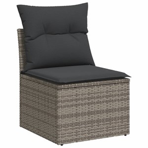 Maison exclusive - salon de jardin 11 pcs avec coussins gris résine tressée