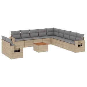 Maison exclusive - salon de jardin avec coussins 12 pcs beige résine tressée