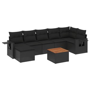Maison exclusive - salon de jardin 8 pcs avec coussins noir résine tressée