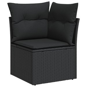 Maison exclusive - salon de jardin 8 pcs avec coussins noir résine tressée