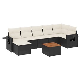 Maison exclusive - salon de jardin 8 pcs avec coussins noir résine tressée
