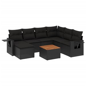 Maison exclusive - salon de jardin 8 pcs avec coussins noir résine tressée