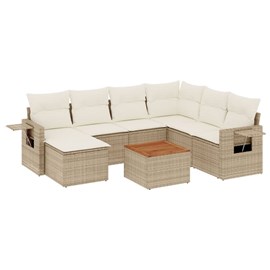 Maison exclusive - salon de jardin avec coussins 8 pcs beige résine tressée