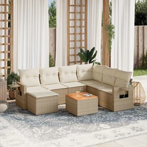 Maison exclusive - salon de jardin avec coussins 8 pcs beige résine tressée