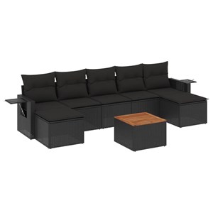 Maison exclusive - salon de jardin 8 pcs avec coussins noir résine tressée