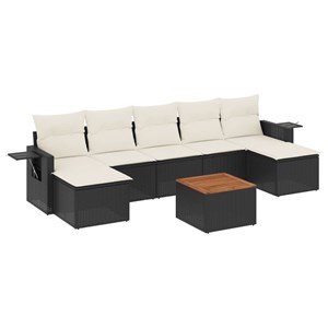 Maison exclusive - salon de jardin 8 pcs avec coussins noir résine tressée