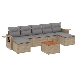 Maison exclusive - salon de jardin avec coussins 8 pcs beige résine tressée