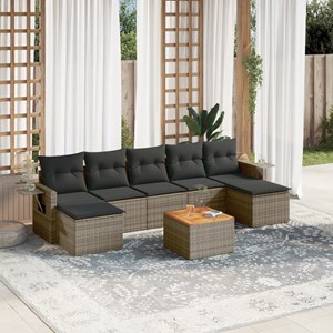 Maison exclusive - salon de jardin 8 pcs avec coussins gris résine tressée