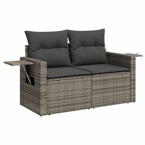 Maison exclusive - salon de jardin avec coussins 10 pcs gris résine tressée