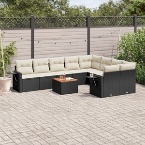 Maison exclusive - salon de jardin 10 pcs avec coussins noir résine tressée
