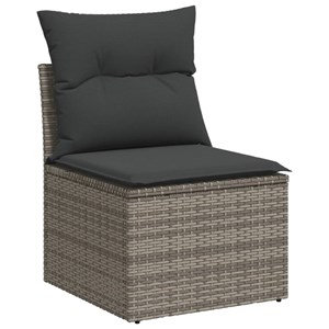 Maison exclusive - salon de jardin 11 pcs avec coussins gris résine tressée