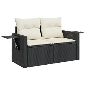 Maison exclusive - salon de jardin avec coussins 13 pcs noir résine tressée