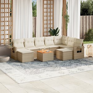 Maison exclusive - salon de jardin avec coussins 10 pcs beige résine tressée