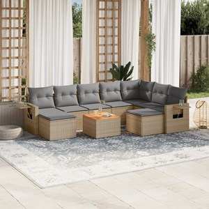Maison exclusive - salon de jardin avec coussins 10 pcs beige résine tressée