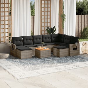 Maison exclusive - salon de jardin avec coussins 10 pcs gris résine tressée