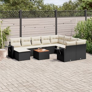 Maison exclusive - salon de jardin 11 pcs avec coussins noir résine tressée