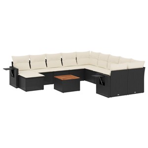Maison exclusive - salon de jardin 12 pcs avec coussins noir résine tressée