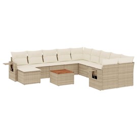 Maison exclusive - salon de jardin avec coussins 12 pcs beige résine tressée