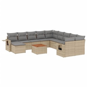 Maison exclusive - salon de jardin avec coussins 12 pcs beige résine tressée