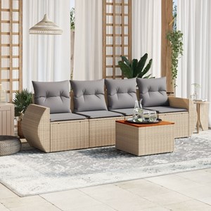 Maison exclusive - salon de jardin avec coussins 5 pcs beige résine tressée