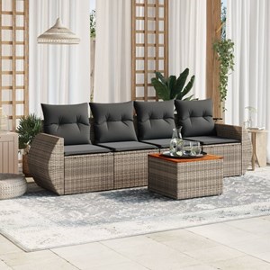 Maison exclusive - salon de jardin 5 pcs avec coussins gris résine tressée