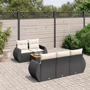 Maison exclusive - salon de jardin 6 pcs avec coussins noir résine tressée