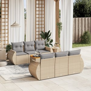 Maison exclusive - salon de jardin avec coussins 7 pcs beige résine tressée