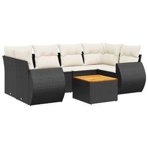 Maison exclusive - salon de jardin 7 pcs avec coussins noir résine tressée