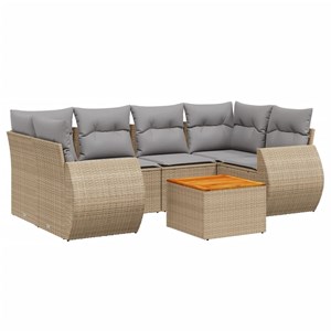 Maison exclusive - salon de jardin avec coussins 7 pcs beige résine tressée