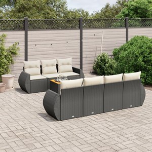 Maison exclusive - salon de jardin 8 pcs avec coussins noir résine tressée