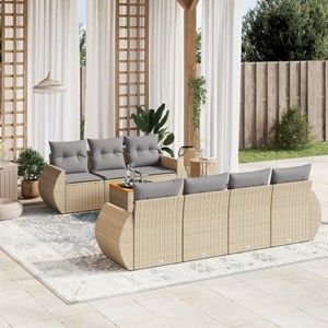 Maison exclusive - salon de jardin avec coussins 8 pcs beige résine tressée