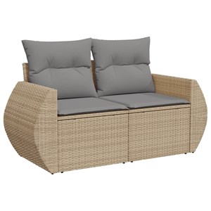 Maison exclusive - salon de jardin avec coussins 8 pcs beige résine tressée