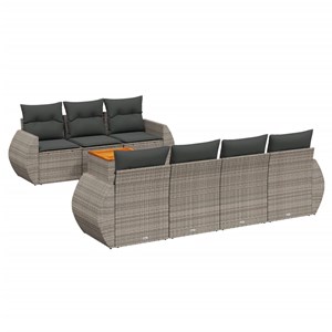 Maison exclusive - salon de jardin 8 pcs avec coussins gris résine tressée