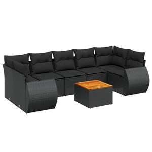 Maison exclusive - salon de jardin 8 pcs avec coussins noir résine tressée