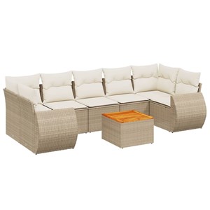 Maison exclusive - salon de jardin avec coussins 8 pcs beige résine tressée