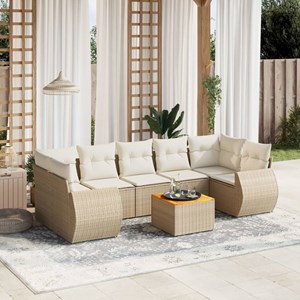 Maison exclusive - salon de jardin avec coussins 8 pcs beige résine tressée