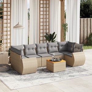 Maison exclusive - salon de jardin avec coussins 8 pcs beige résine tressée